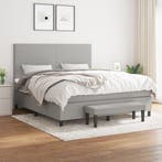 vidaXL Boxspring met matras stof lichtgrijs 160x200 cm, Huis en Inrichting, Slaapkamer | Bedden, Verzenden, 200 cm, 160 cm, Nieuw