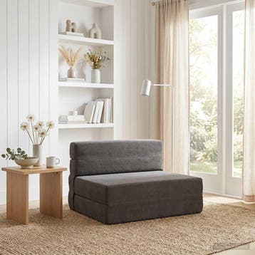 vidaXL Vouwbare Bankbed Donkergrijs 70 x 72 x 60 cm Stof, Verzenden, Nieuw, Stof, Minder dan 150 cm