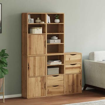 vidaXL Bijzetkasten 5 st ODDA 40x24x79 cm massief, Verzenden, Nieuw, Grenenhout