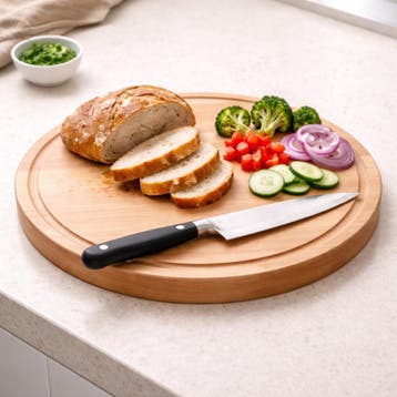HOCHO Dikke Ronde Snijplank met Sapgeul en Handgrepen – B., Huis en Inrichting, Ophalen of Verzenden, Nieuw