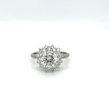 Ring - 18 karaat Witgoud - 2.49ct. tw. Diamant (Lab-grown) -, Nieuw