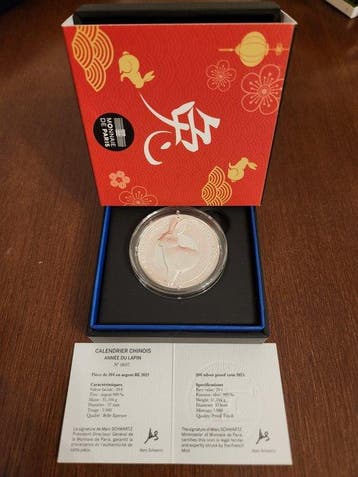 Frankrijk. 20 Euro 2023 Année du Lapin Proof (Zonder
