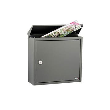 Allux 400 wandbrievenbus staal - antraciet, Verzenden, Nieuw