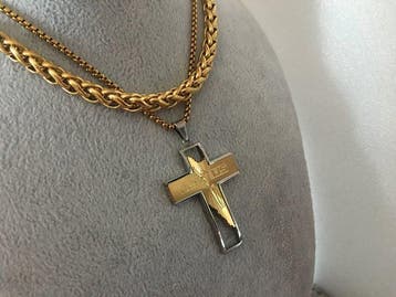 AJS - Moderne Jezusmedaille Kruis Croix Zegel Kroon &