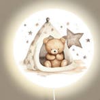 Wandlamp rond – schattig beertje in tipi voor sfeervolle.., Ophalen of Verzenden, Nieuw