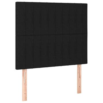 Bedhoofdbord Stof Zwart 90x88cm - Laatste Stuk! - 67% Kor..., Verstelbaar, 90 cm, Eenpersoons, Zo goed als nieuw