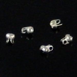 10 x Verzilverde mini kalotjes 4 mm – gat 1 mm, Ophalen of Verzenden, Nieuw, Kraal