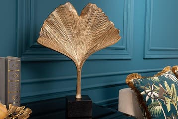 Decoratief beeld GINKGO LEAF 44cm goud handgemaakt metaal, Ophalen of Verzenden, Nieuw