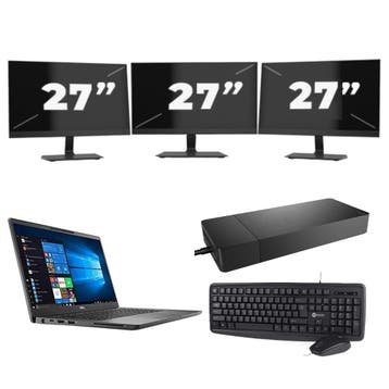 Dell Latitude 7400 -   i5-8e 8GB  - 256GB  + 3x 27 inch, Computers en Software, 8e Generatie, Qwerty, Verzenden, 8 GB