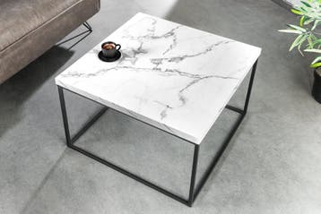 Moderne salontafel ARCHITECTURE 60cm wit marmeren design, Ophalen of Verzenden, Nieuw