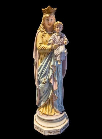 Beeldje - Madonna met Kind - 30 cm - Biscuit porselein