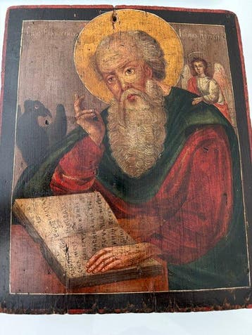 Icoon - Evangelist Johannes - Hout