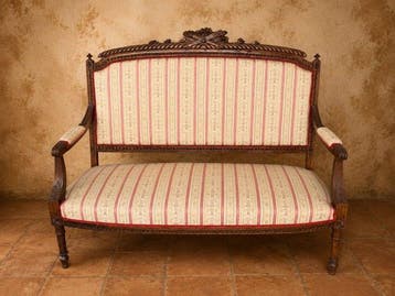 Sofa - Hout, Textiel - Antiek divanetje