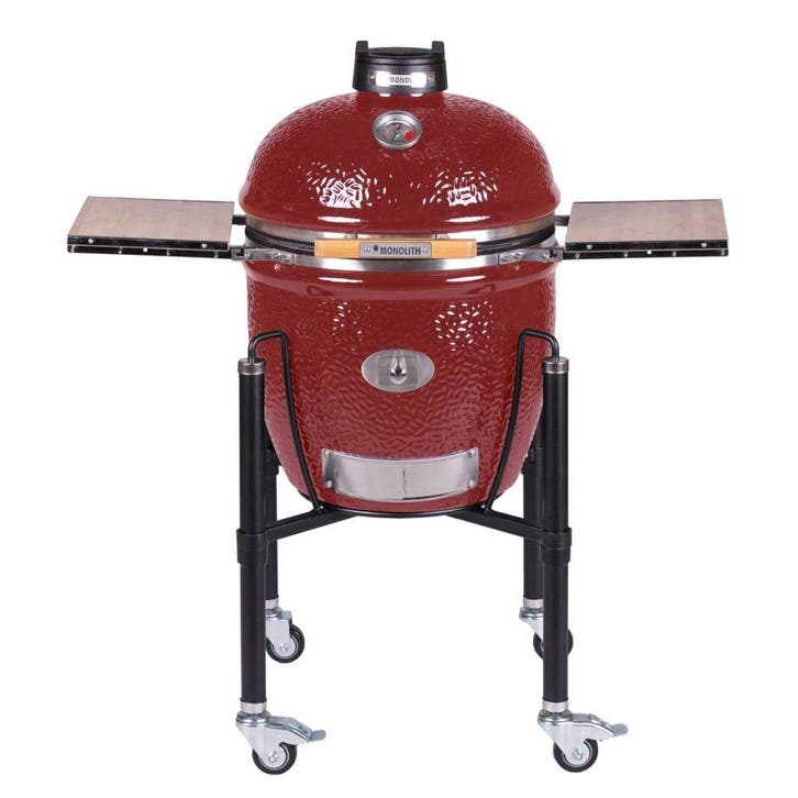 Monolith Classic rood + onderstel, Tuin en Terras, Houtskoolbarbecues, Verzenden