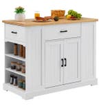 Keukeneiland 117 cm – Houten Blad met Kast en Ontbijtbar, Verzenden, Nieuw