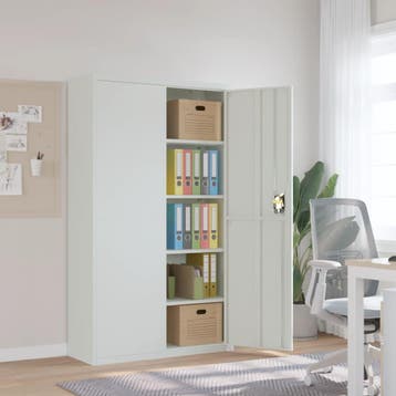 vidaXL Archiefkast 105x40x180 cm staal lichtgrijs, Verzenden, Nieuw
