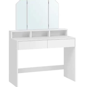 Kaptafel met Klapspiegel – Make-up Tafel met 2 Lades, Verzenden, Nieuw