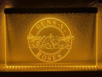 Guns N Roses neon bord lamp LED verlichting reclame lichtbak, Verzenden, Nieuw