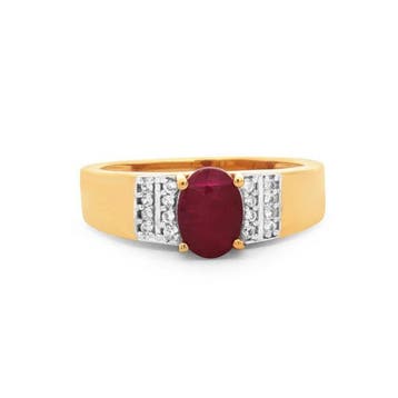 Zonder minimumprijs - Ring Zilver - 1.11ct. tw. Robijn -, Nieuw