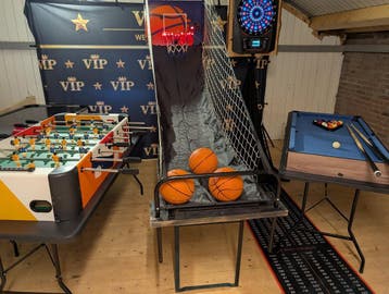 Airhockey, Pooltafel,Voetbaltafel huren,basketbal,bijlgooien, Ophalen, Nieuw
