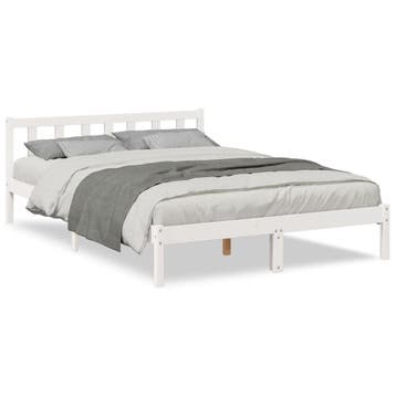 Bed 160x220 Massief Grenen | Laatste Stuk!, Huis en Inrichting, Slaapkamer | Bedden, Wit, Tweepersoons, Ophalen of Verzenden, Zo goed als nieuw