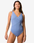 HEMA Damesbadpak Fiona shaping fit structuur lichtblauw, Kleding | Dames, Verzenden, Nieuw