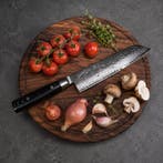 Yaxell Zen Kiritsuke Koksmes 20 cm – 37 Lagen Damaststaal., Ophalen of Verzenden, Nieuw, Overige materialen, Los bestek