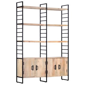 vidaXL Boekenkast met 4 schappen 124x30x180 cm massief, Huis en Inrichting, Minder dan 50 cm, Verzenden, Nieuw, 150 tot 200 cm