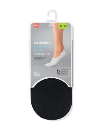 HEMA Dames sneakersokken antislip – 2 paar zwart, Verzenden, Nieuw