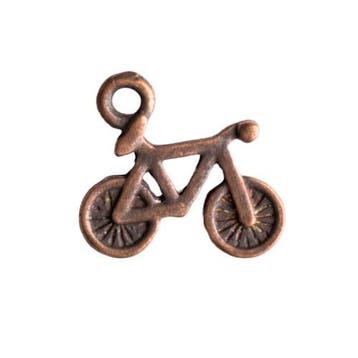 6 x bedel fiets rood koper kleur 16,5 x 15mm oogje: 1,5mm, Ophalen of Verzenden, Nieuw, Kraal