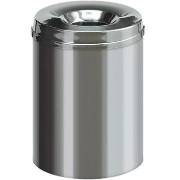 Afvalbak | RVS | 15L | Open | Vlamdovend | Ø255x360(h)mm, Verzenden, Nieuw in verpakking