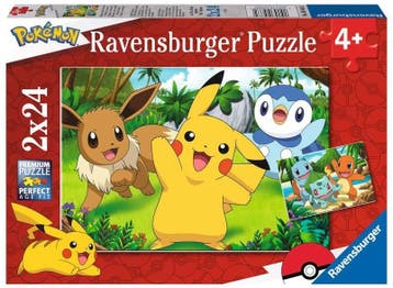 Pikachu en zijn Vrienden Puzzel (2 x 24 stukjes) |, Verzenden, Nieuw