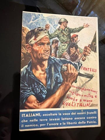 Italië - Propagandakaart militair RSI, Italiaanse Sociale, Gelopen