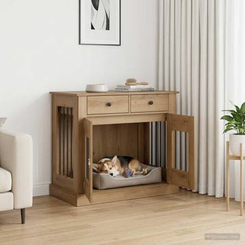 vidaXL Hond Bench Meubel Artisanaal eiken 90 x 47,5 x 80 cm, Verzenden, Nieuw