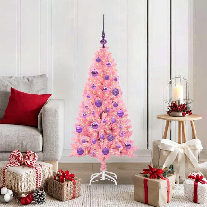vidaXL Kerstboom Roze 120 cm PVC, Diversen, Kerst, Nieuw, Verzenden