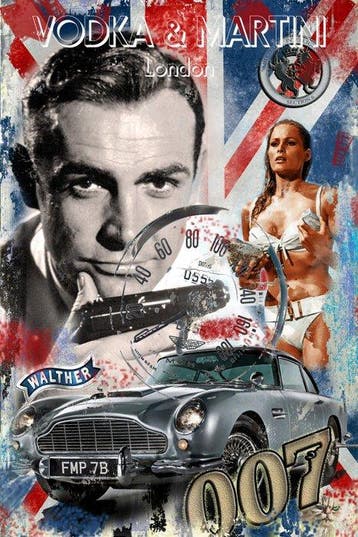 James Bond - Original LUC BEST Giclee James Bond Vodka, Nieuw