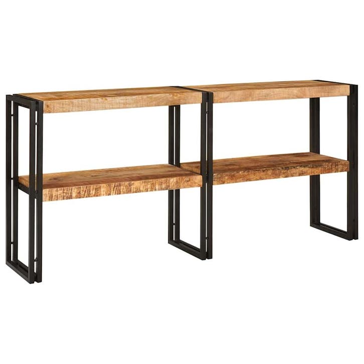 vidaXL Wandtafel met plank Bruin 160 x 33 x 75 cm Massief, Huis en Inrichting, Tafels | Salontafels, Nieuw, Overige houtsoorten