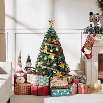 2dekans | Yaheetech Kunstkerstboom 124 cm – Voorzien Van 208, Ophalen of Verzenden, Zo goed als nieuw