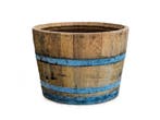 PAASACTIE - Half wijnvat van 225L vat - eiken bloembak, Rond, Nieuw, Ophalen of Verzenden, Balkon