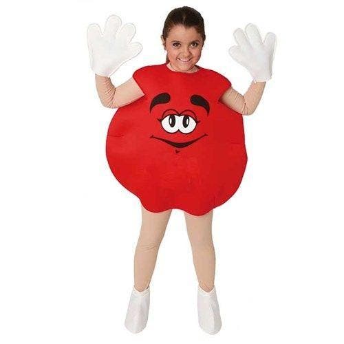 M&M kostuum rood kind, Hobby en Vrije tijd, Feestartikelen, Feestartikel, Nieuw, Verzenden
