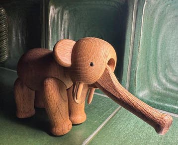 Kay Bojesen - Speelgoedfiguurtjes Holzelefant aus Eiche -, Antiek en Kunst