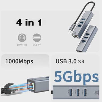 USB-C Docking Station met Gigabit Ethernet (1000Mbps) en 3x, Verzenden, Nieuw