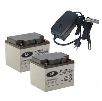 Landport (LP) 2x EVX12-53 accus 12 volt 53 ah + IMPULS II, Ophalen of Verzenden, Nieuw