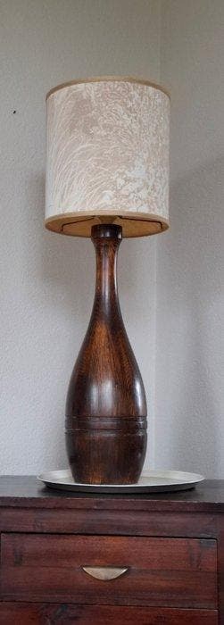 Tafellamp - Hout - Inclusief kap, Antiek en Kunst