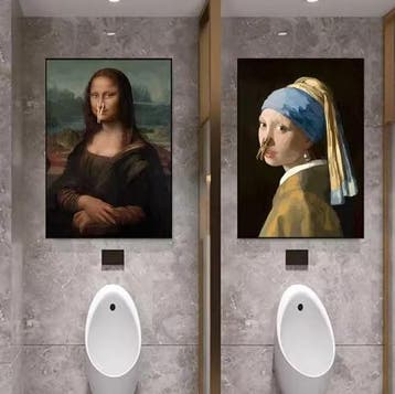 Grappige Mona Lisa Toiletrol Canvas Poster Wanddecoratie, Verzenden, Nieuw