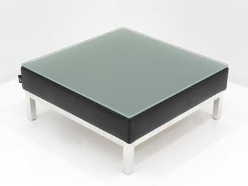 Bijzettafel Luxy Cube - 64x64cm - kunstleder zwart met, Ophalen of Verzenden, Gebruikt