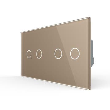 Livolo | Goud | 2+2 | Zonwering | Schakelaar, Ophalen of Verzenden, Nieuw