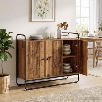 vidaXL Dressoir Oud hout 102 x 35 x 75 cm Bewerkt hout, Verzenden, Nieuw, Overige houtsoorten, Minder dan 50 cm
