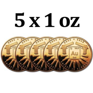 Verenigde Staten. 5 x 1 oz Safety in Numbers Guns and Gold