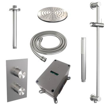 Brauer Brushed Carving Thermostatische Regendoucheset Inbouw, Ophalen of Verzenden, Nieuw
